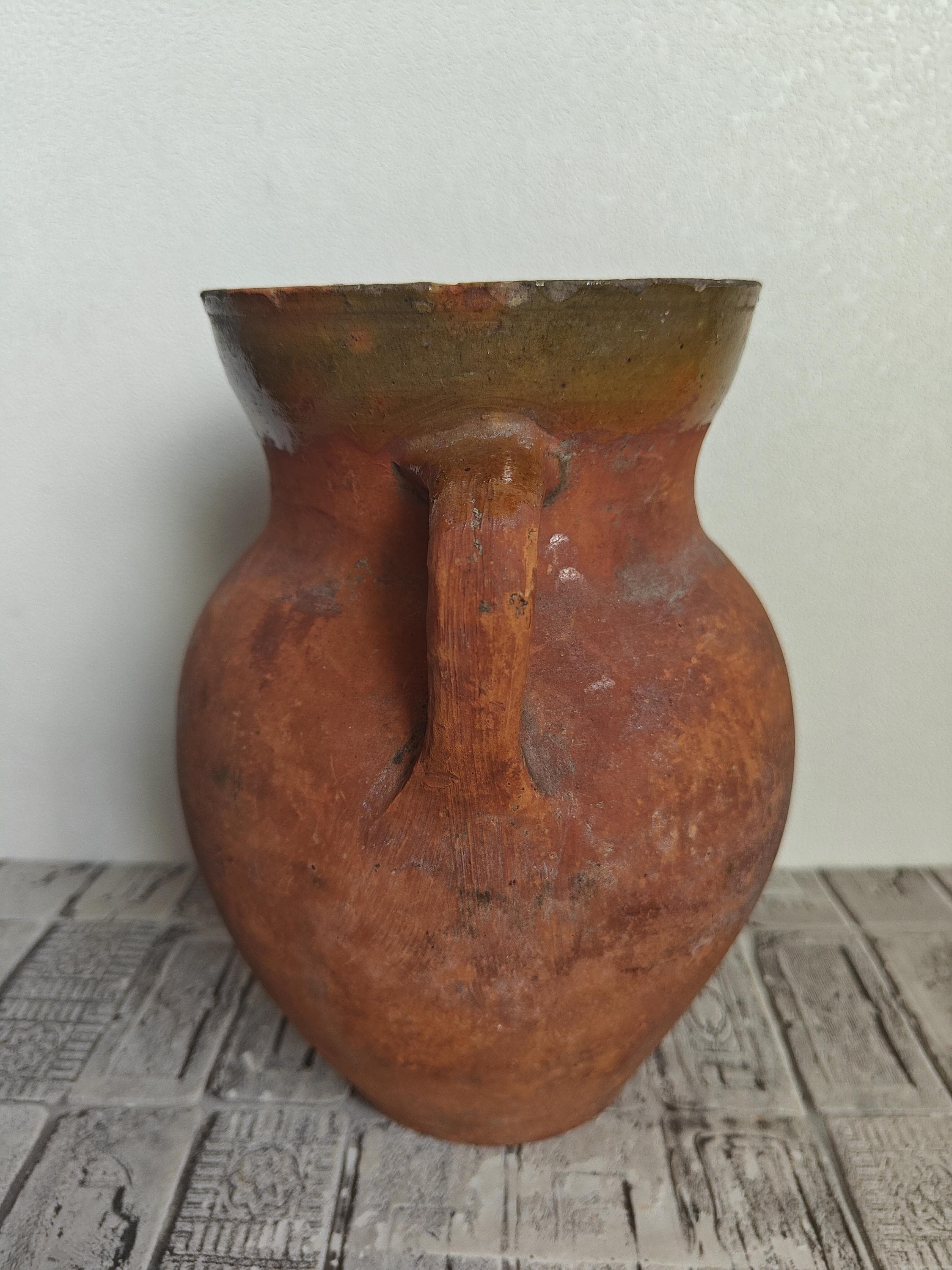 Vintage Wabi-Sabi Style keramische vaas, rustieke vloer hoge vaas voor boerderijdecor, woonkamer Entry Table Centerpiece, keuken, huwelijksgeschenk,C
