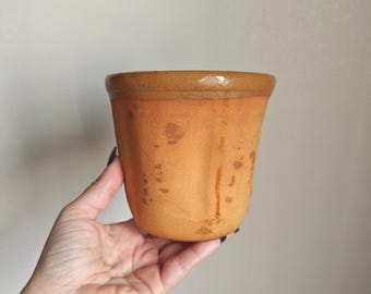 Small Vintage Clay Baking Pot: Rustic Wabi Sabi Decor