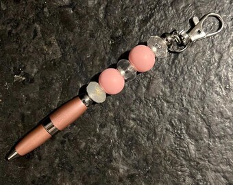 Beaded Keychain Pen: Clip-On, Twist Pen