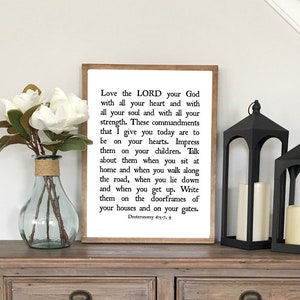 Bible Verse Printable, Deuteronomy 6:5-7 9, Shema, Love The Lord Your God, Bible Verse Wall Art, Scripture Printable, Printable Art