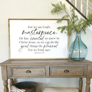 Bible Verse Printable, Ephesians 2:10, God&#39;s Masterpiece, Bible Verse Wall Art, Scripture Printable, Printable Art