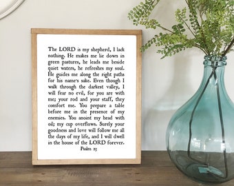 Bible Verse Printable, Psalm 23, The Lord Is My Shepherd, Bible Verse Wall Art, Scripture Printable, Printable Art