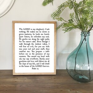 Bible Verse Printable, Psalm 23, The Lord Is My Shepherd, Bible Verse Wall Art, Scripture Printable, Printable Art