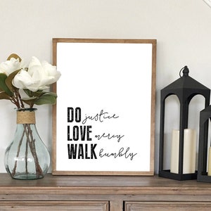 Do Justice Love Mercy Walk Humbly, Bible Verse Printable, Bible Verse Wall Art, Scripture Printable, Printable Art