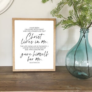 Galatians 2:20 Printable; Christ Lives In Me; I Have Been Crucified with Christ; Custom Prints; ; Wall Art, Printable Art