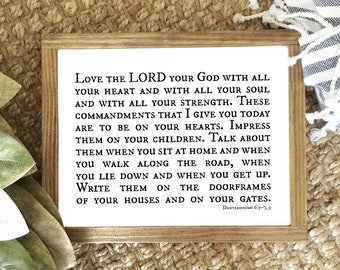 Bible Verse Printable, Deuteronomy 6:5-7 9, Shema, Love The Lord Your God, Bible Verse Wall Art, Scripture Printable, Printable Art