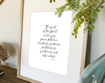 Bible Verse Printable, Galatians 5:22-23 , The Fruit of the Spirit, Bible Verse Wall Art, Scripture Printable, Printable Art
