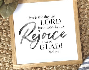 Bible Verse Printable, Psalm 128:4, This is the day the Lord has made, Bible Verse Wall Art, Scripture Printable, Printable Art