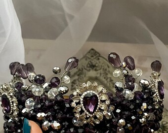 Beautiful handmade purple crown/ Tiara/ Purple Headband