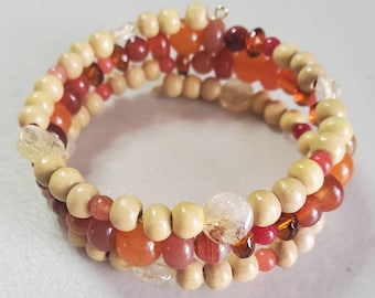 Pulsera de brazalina y puño de citrino