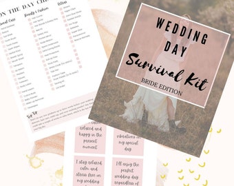 Wedding Day Survival Kit Bride Checklist PDF Printable Download Emergency List Affirmation Bridal Prep Guide Digital Elopement Planning Tool
