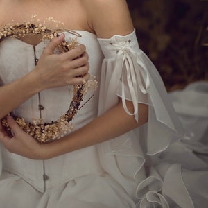 Fantasy detachable sleeves, Corseted sleeves for fairytale wedding, Removable sleeves, Medieval princess costume, Fae sleeves larp cosplay