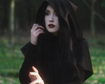 Gothic Hood for Dark Forest Elf Costume - Witchy Cosplay Cloak