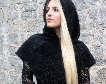 Skjoldehamn hood, Viking cape with hood, Norse short cloak, Pagan larp hood, Medieval costume cover up, Viking wedding clothing, Reenactors