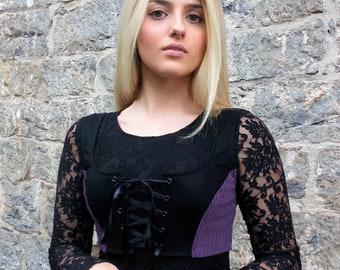 Medieval Gothic Renfaire Short Bodice - Handmade Renaissance Costume Top