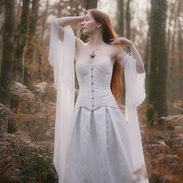 Fantasy-inspired Enchanting Long Detachable Sleeves for Elven Wedding Dress