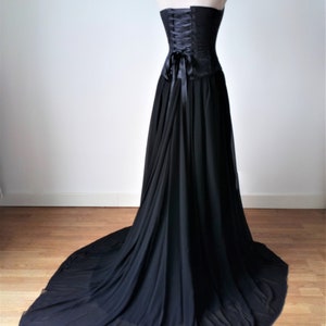 Black Wedding Dress, Gothic Wedding Dress Black, Victorian Vampire Wedding Dress, Romantic Goth Clothing, Black and Red Wedding Dress Long