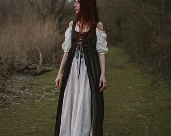 Renaissance Overdress in Moody Style for Dark Cottagecore Renfest Costume