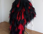 Black and red wedding skirt, Gothic wedding skirt, Steampunk wedding dress, Tulle wedding, Black wedding dress, Black and red wedding dress