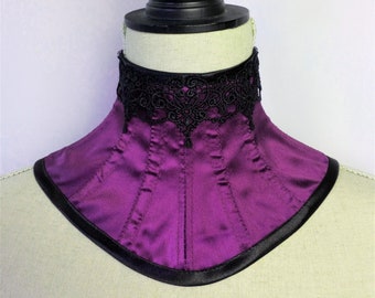 Gothic corset collar, Purple posture corset, Halloween costume accessory, Gothcore neck collar, Witch neck corset, Vampirecore aesthetic