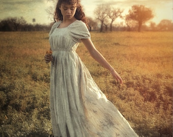 PROBE VERKAUF! Frauen Boho Feen Baumwolle Bodenkleid perfekt für Wikinger oder Keltische Hochzeit Mittelalter Stil
