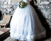 Steampunk wedding skirt - IvoryTulle Long Skirt - Fantasy wedding - Fairy wedding - Princess wedding - Gothic wedding - Alternative wedding