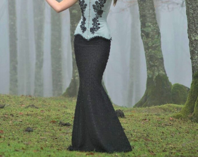 Black Mermaid Skirt for Goth Wedding Dress Halloween Bridal - Etsy