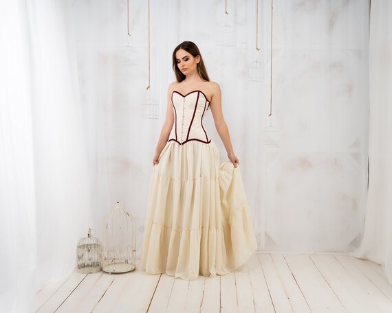 Steampunk Victorian Wedding Dress With Corset and Ruffle - Etsy Israel
