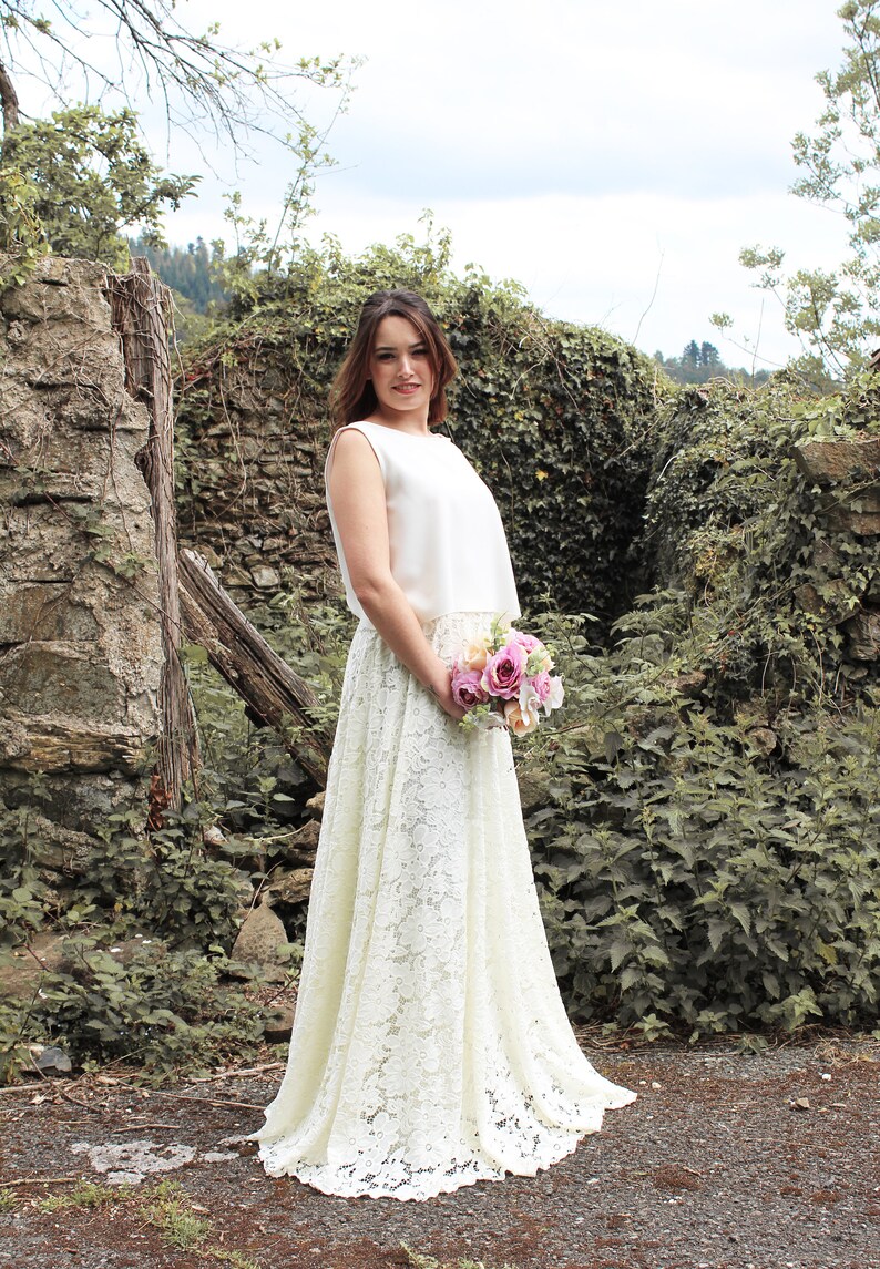 Lace Wedding Skirt for Destination Wedding Boho Chic Bridal Etsy