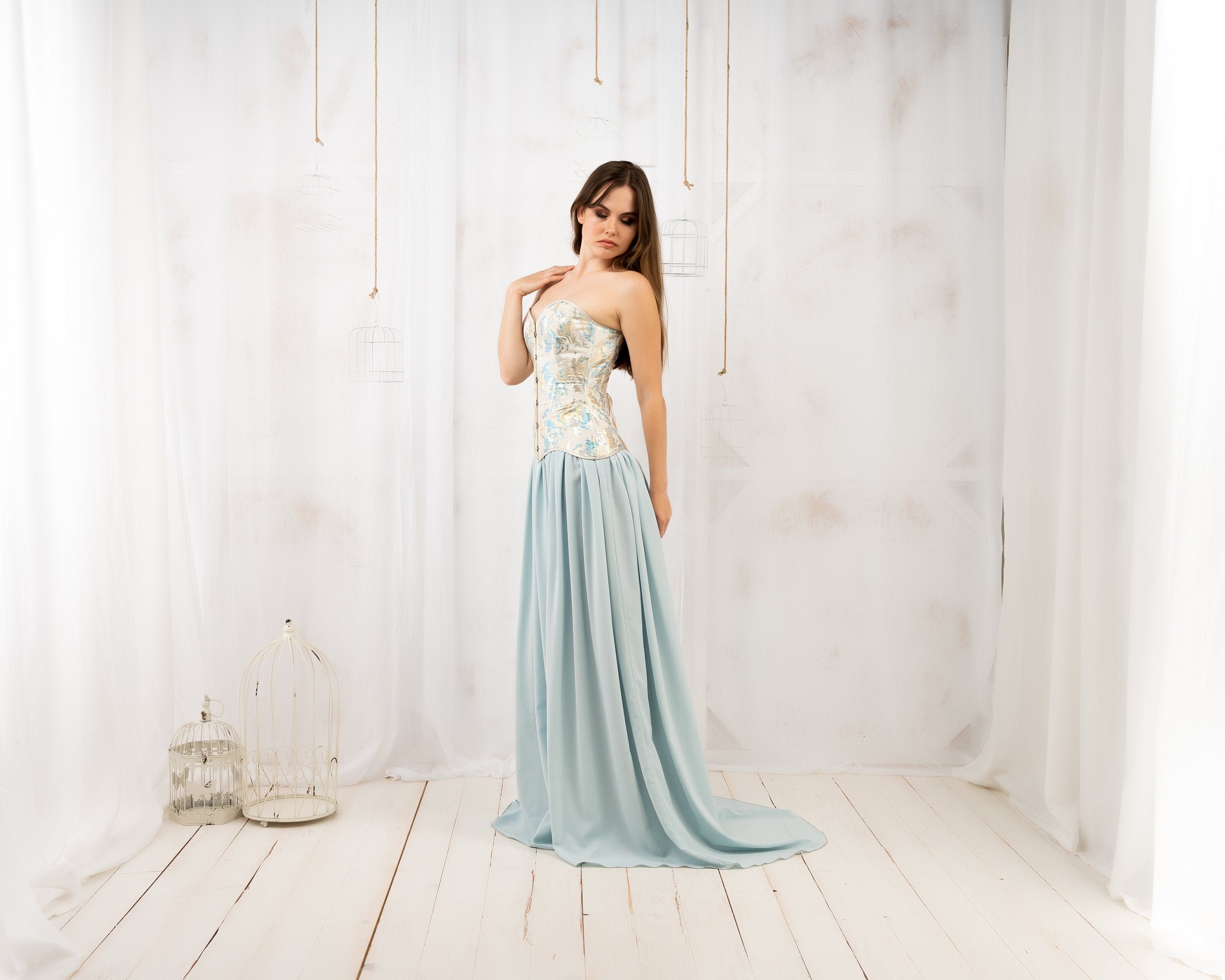blue elven dress