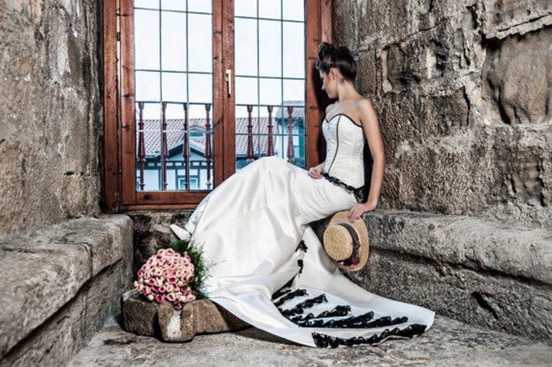 Black and White Wedding Dress