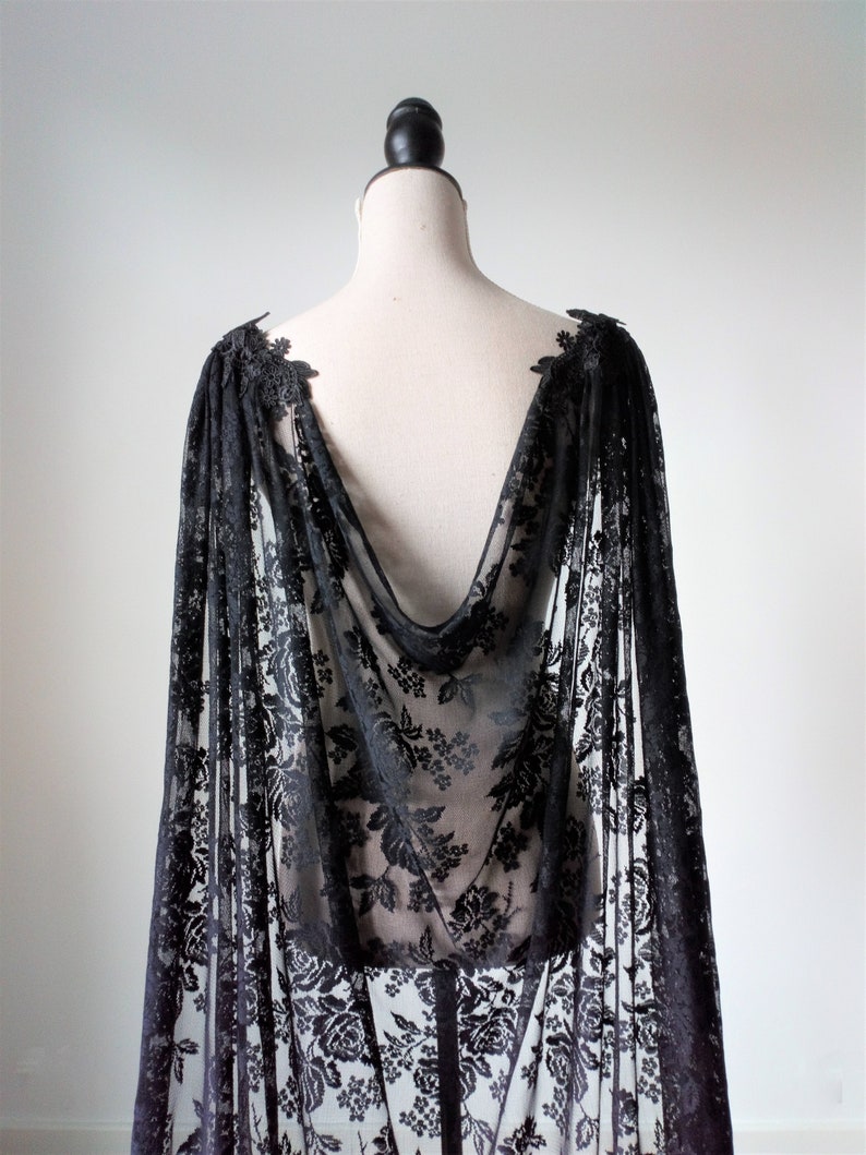 black bridal cape