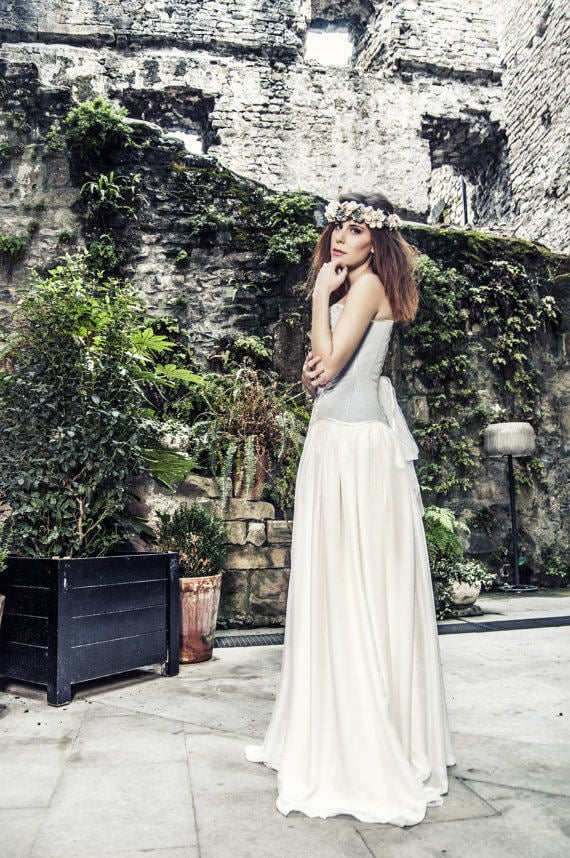 Bohemian wedding silk chiffon long skirt - Boho wedding silk chiffon skirt - Rustic wedding - Romantic bride - Beach wedding long skirt