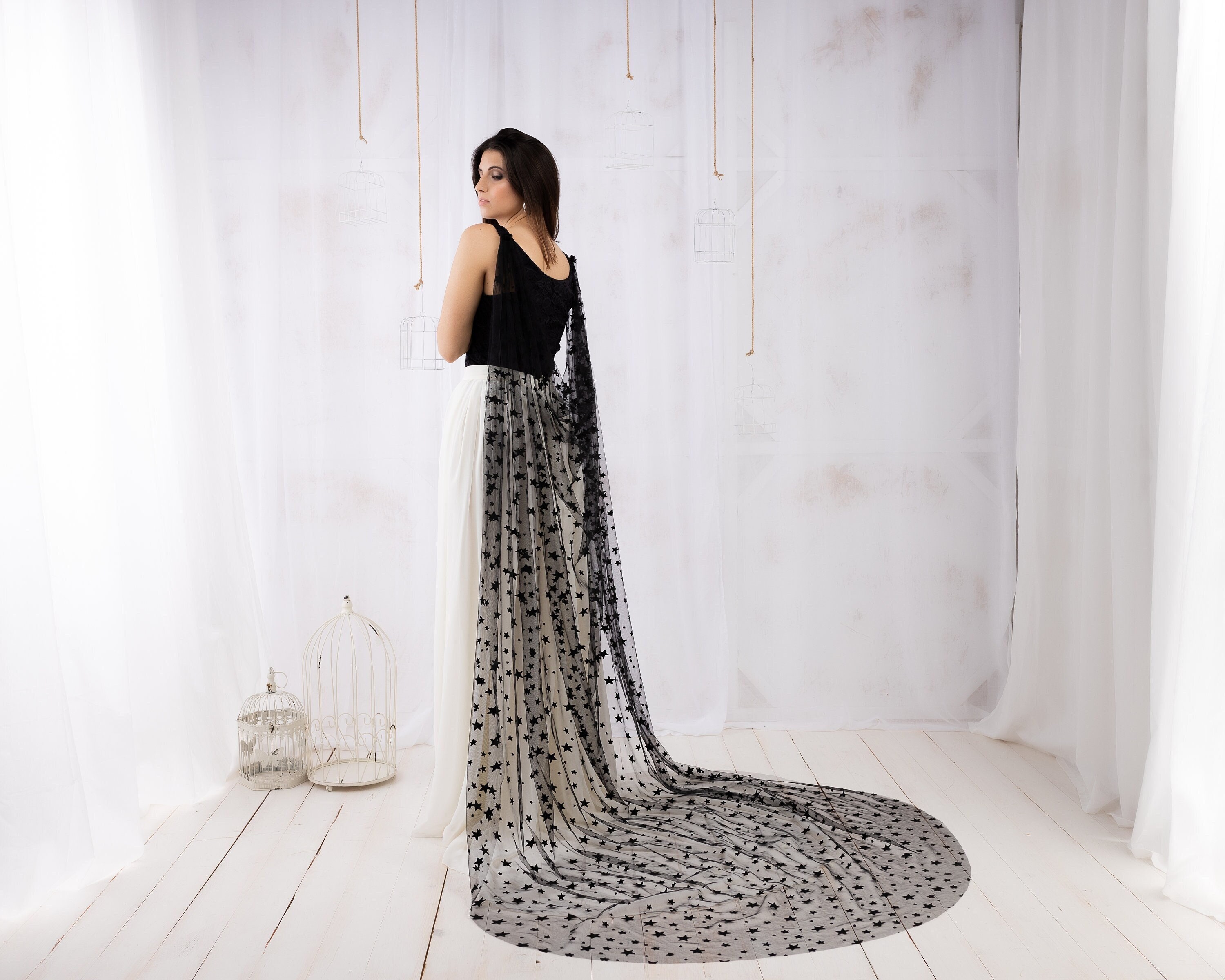 black wedding cape