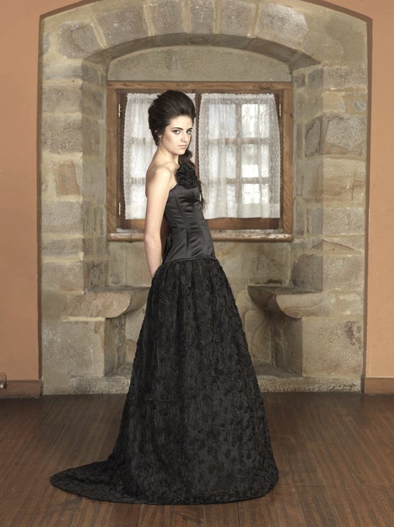 Gothic Wedding Dress Black Wedding Dress Fantasy Wedding Etsy