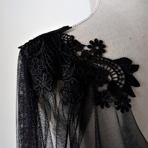 Black Wedding Cloak, Gothic Wedding Cape, Alternative Wedding Cape Veil ...