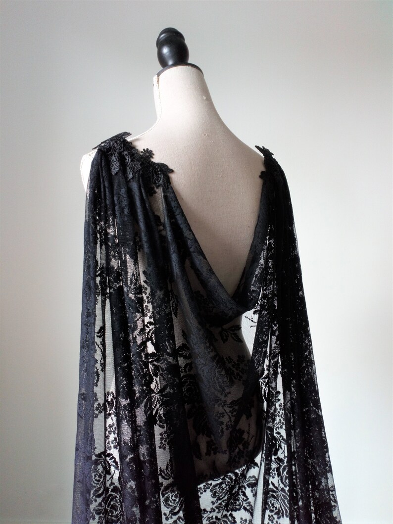black bridal cape