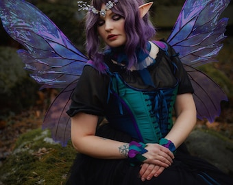 sachin and babi light blue dress Dark Fairytale Ball Gown, Goth Fae Costume, Gothic Fairy Dress, Fantasy  Masquerade Dress, Renfaire Cosplay Faerie
