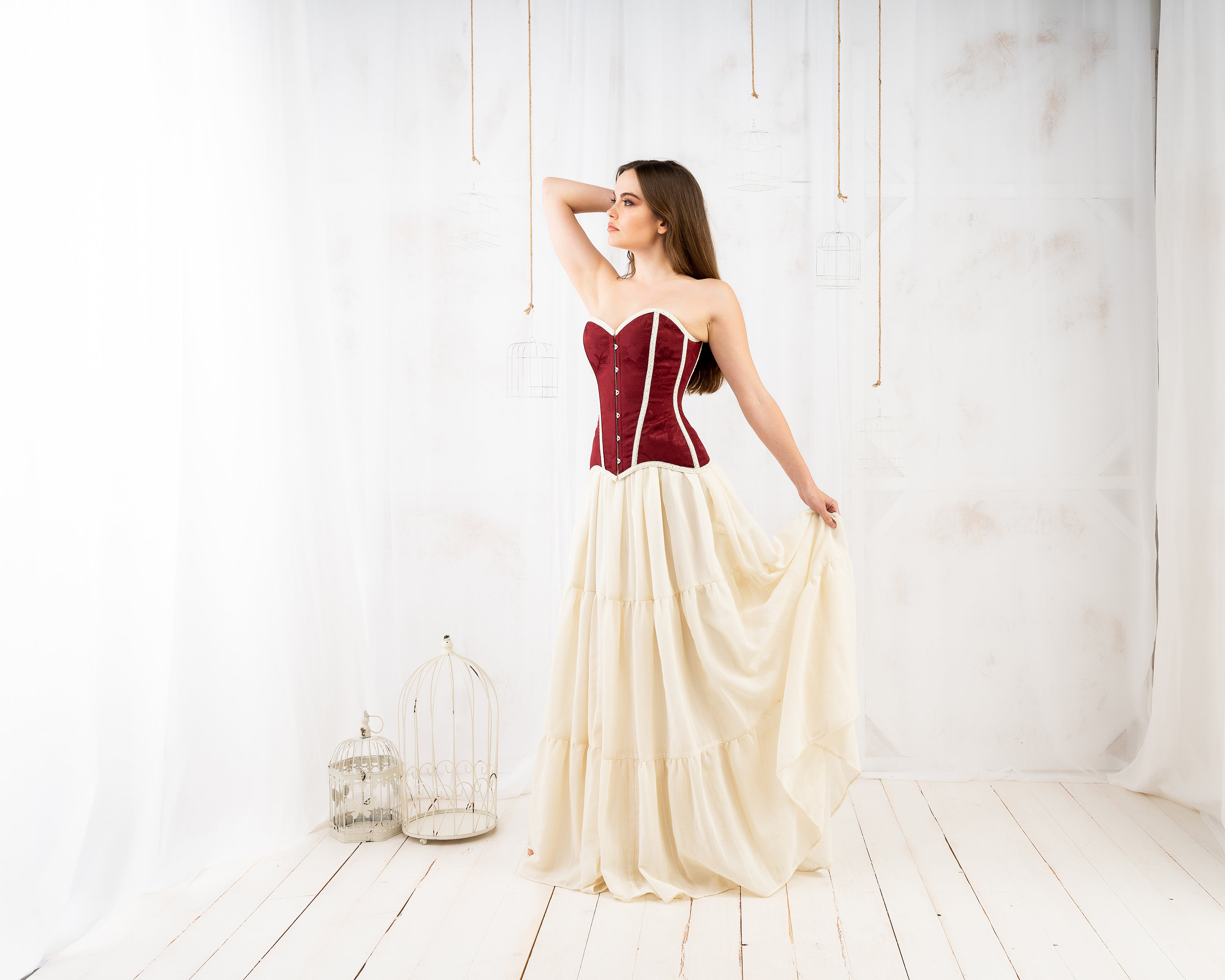 corset dress vintage aesthetic Vintage French Corset Midi Dress Women Elegant Square Collar Lantern Sleeve Princess Vestidos Female Spring Autumn Clothing