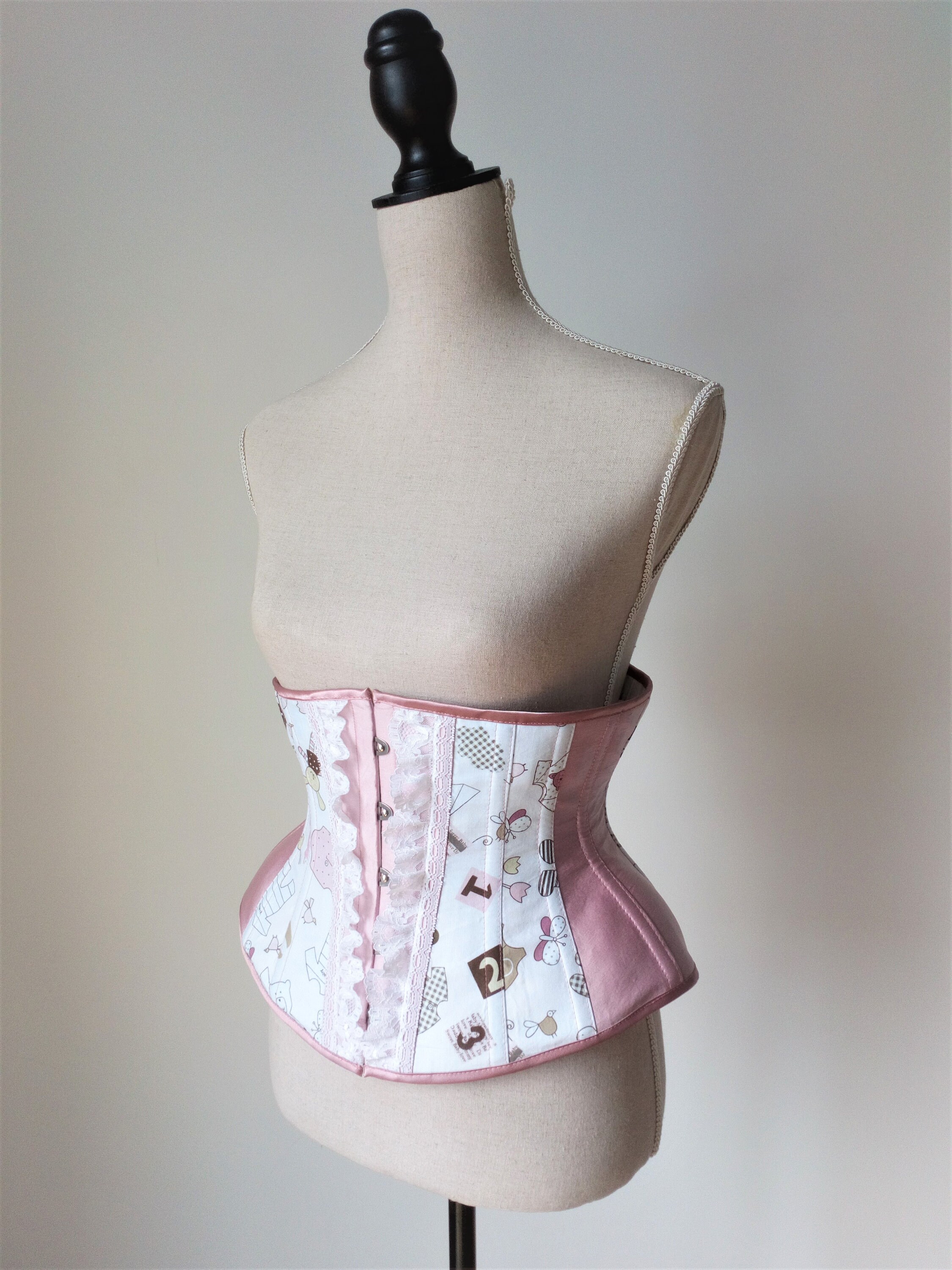 Ready To Ship 24 Baby Pink Cotton And Satin Underbust Corset For Tightlacing Ready To Ship 24 Baby Pink Cotton And Satin Underbust Corset For Tightlacing
