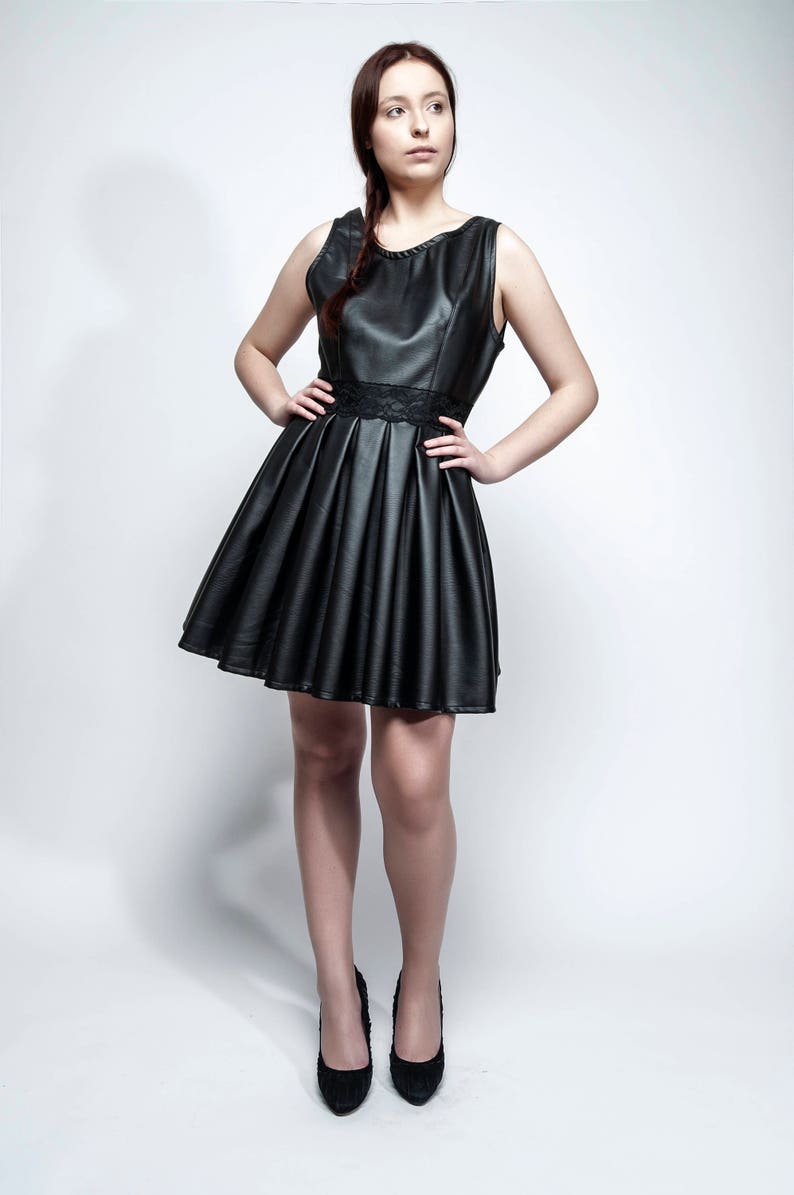 Leather Short Prom Dress