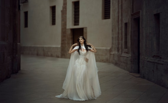 Ready to Wear Medieval Style Chiffon Wedding Dress ATHEENA – ieie
