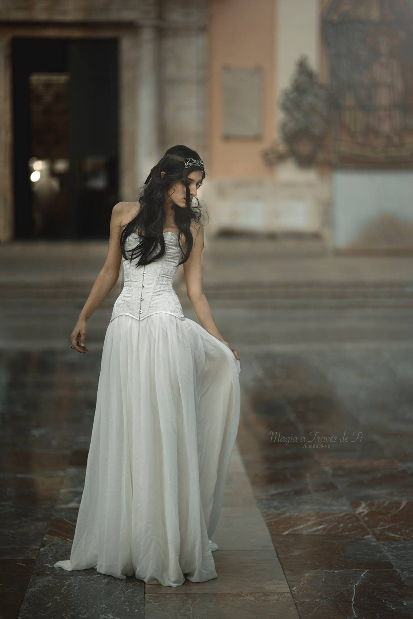 Medieval White Witch Bridal Dress With Cape for Ceremony Etsy Canada