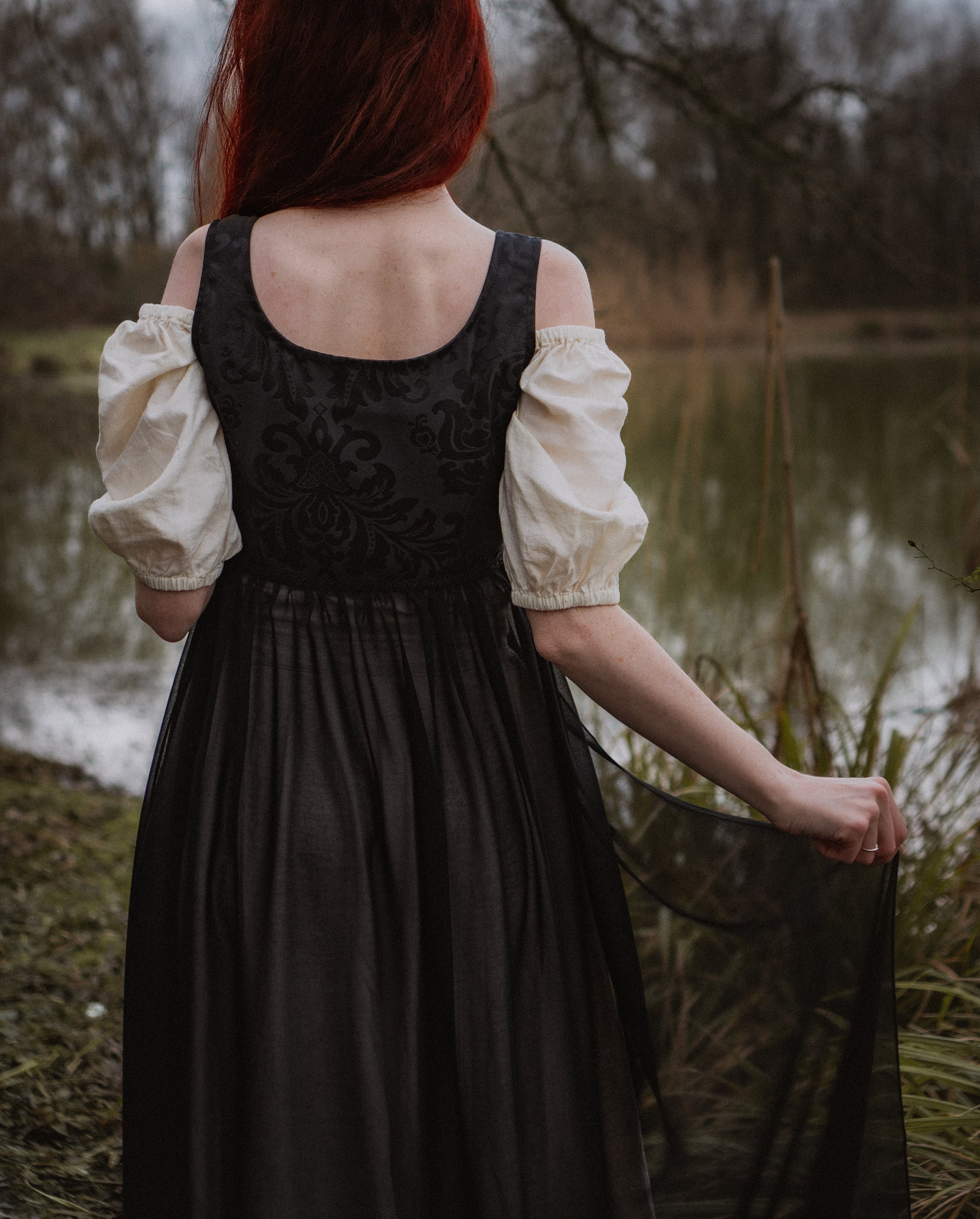 white christmas dresses Women Renaissance Cottage Core Corset Stays & Cotton Dress - Ren Faire  Costume - The Josephine main image 1
