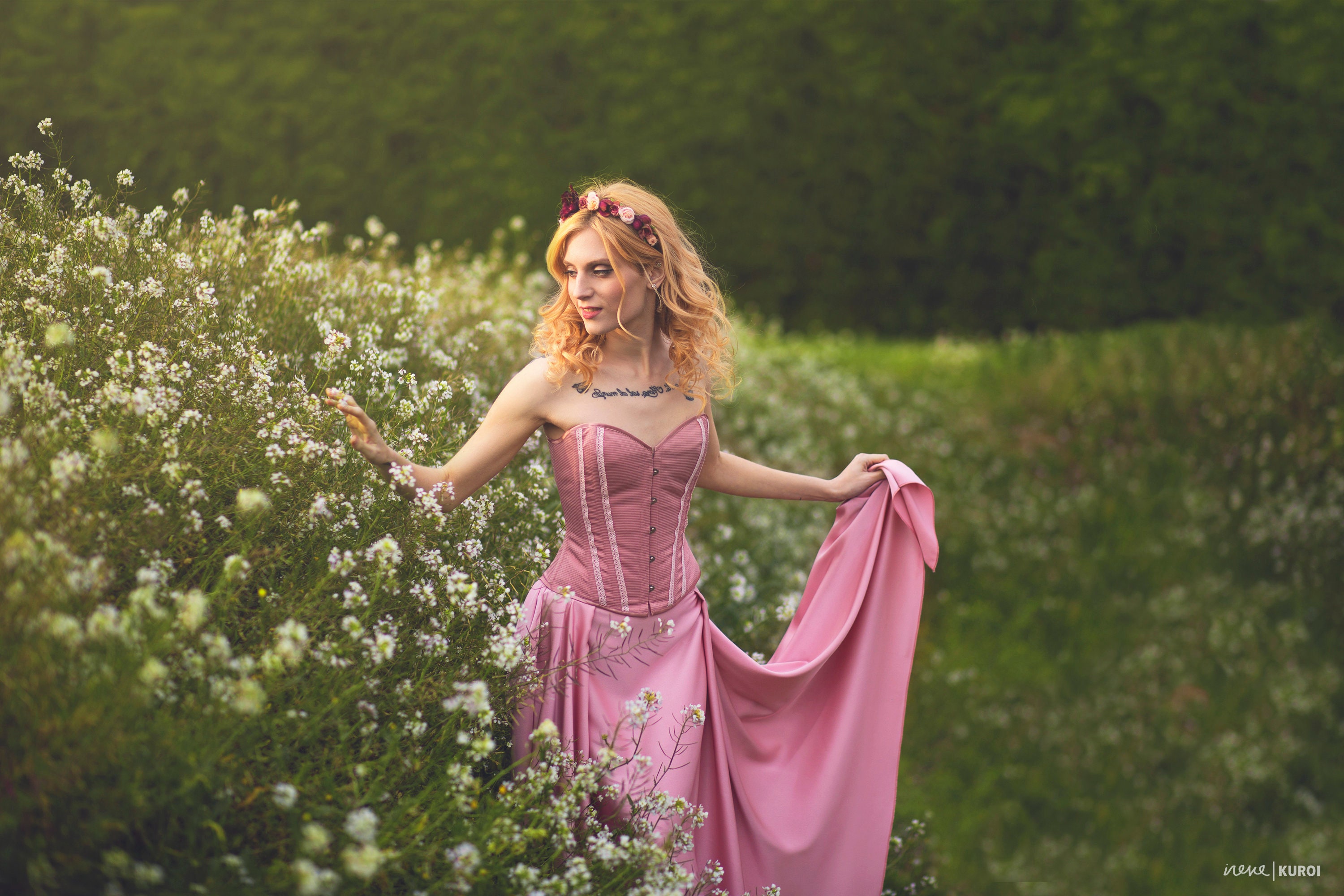 SALE! Pink Asymmetrical Skirt for Faerie Wedding Dress, Rose