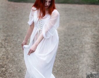 Renaissance Bodice Overdress, Regency Corset Dress, Medieval Wench Dress,  White Peasant Over Dress, Larp Elven Surcoat, Austen Costume - Etsy Canada