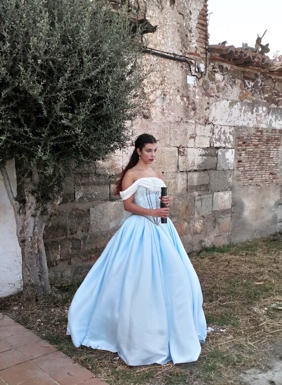 Blue Wedding Dress Fantasy Wedding Dress Wedding Corset Etsy