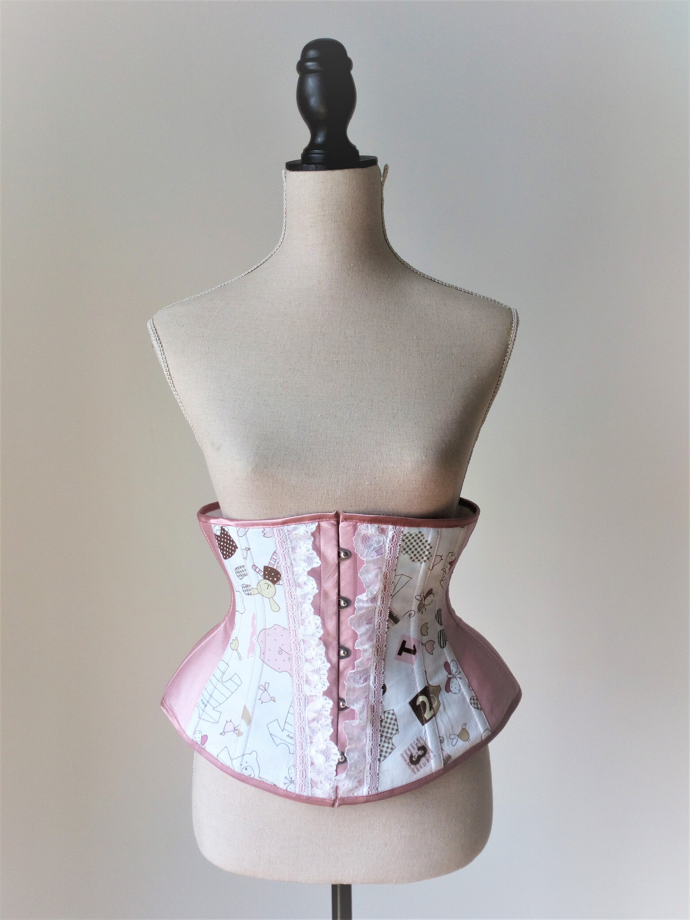 Ready To Ship 24 Baby Pink Cotton And Satin Underbust Corset For Tightlacing Ready To Ship 24 Baby Pink Cotton And Satin Underbust Corset For Tightlacing