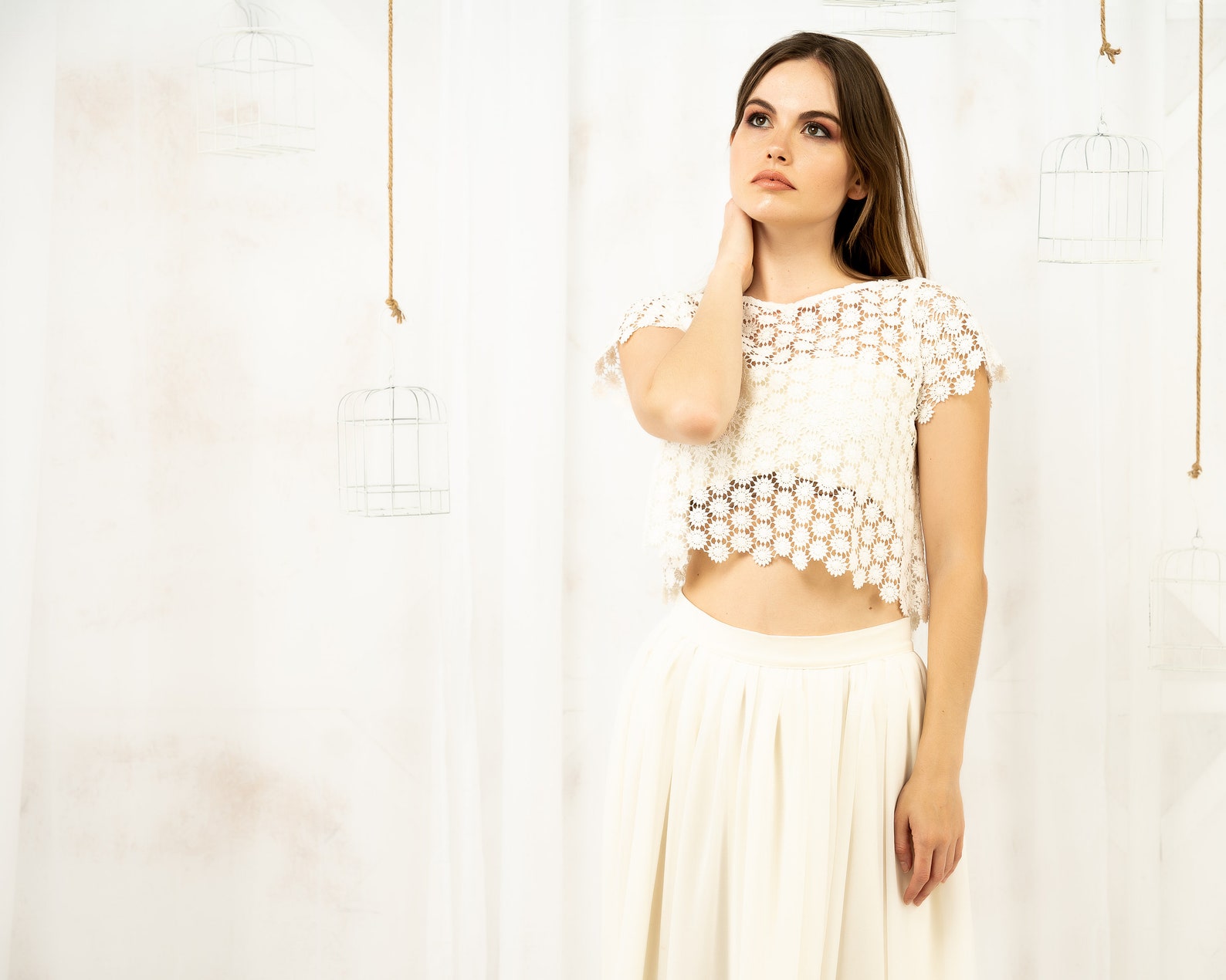 lace bridal top separates