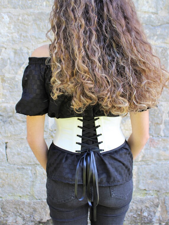 One of a Kind Hand Embroidered Corset Belt, Witchy Style Cincher